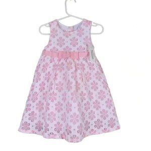 NWT Dressed Up By Gymboree Eyelet Dress  Pink White Tulle Party 12-18M